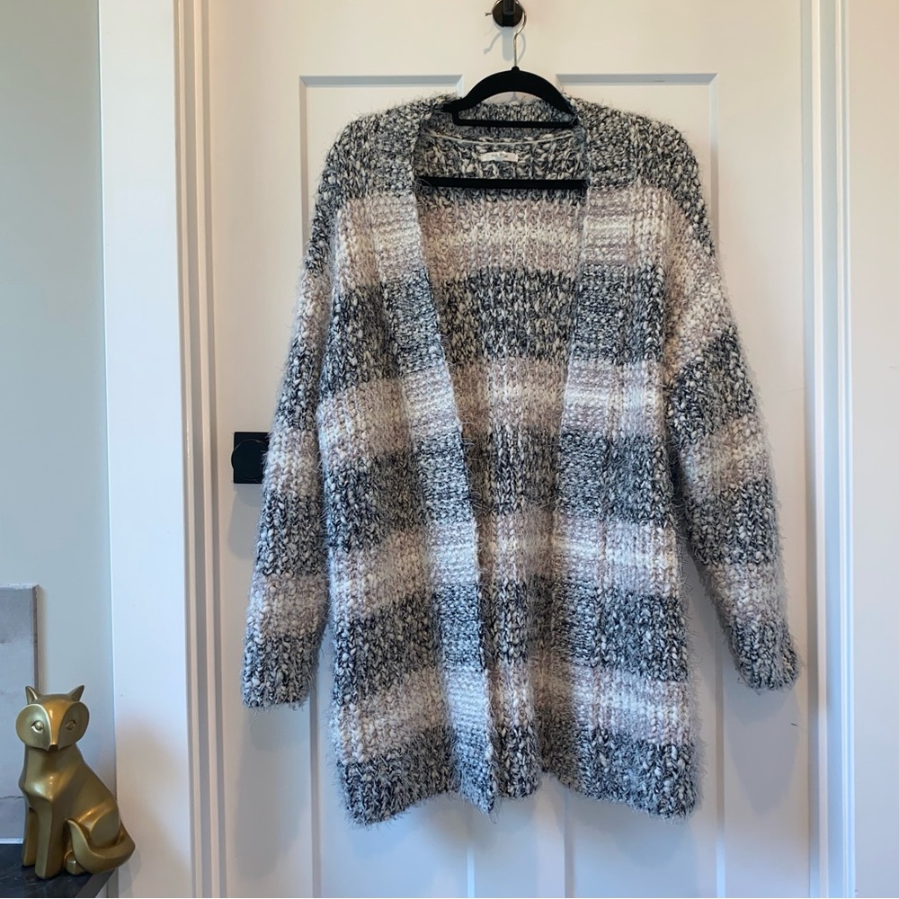 Maurices Striped Open Cardigan Size XL